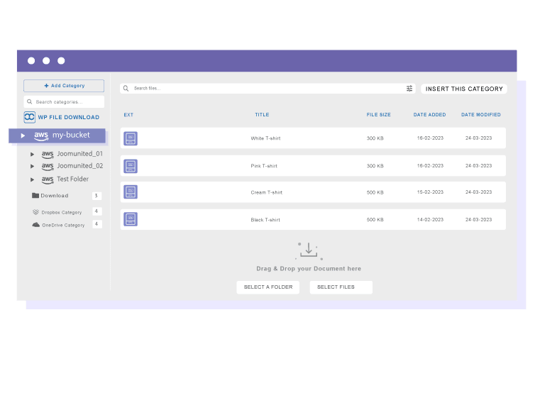 A WordPress folder instantly transformed into an Amazon S3 folder