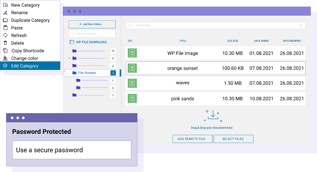 Prześlij pliki według kategorii