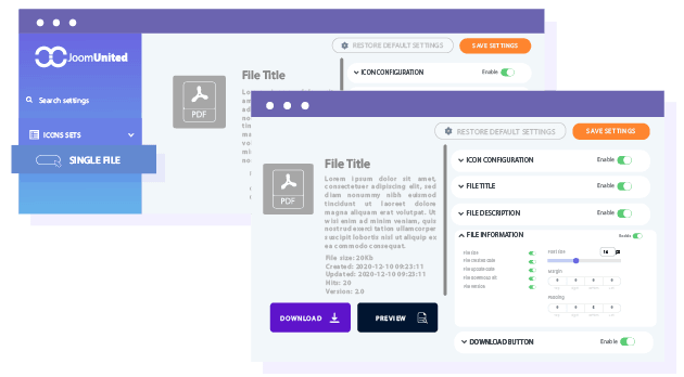 Single file download block design