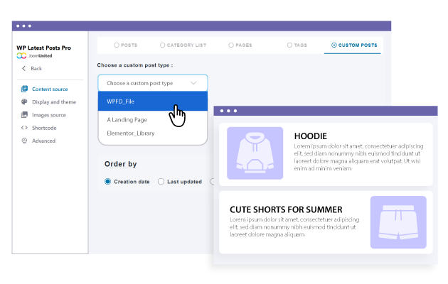 Multiple and unlimited latest news blocks