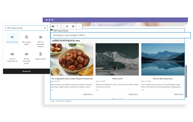 WooCommerce latest products integrated in page builders