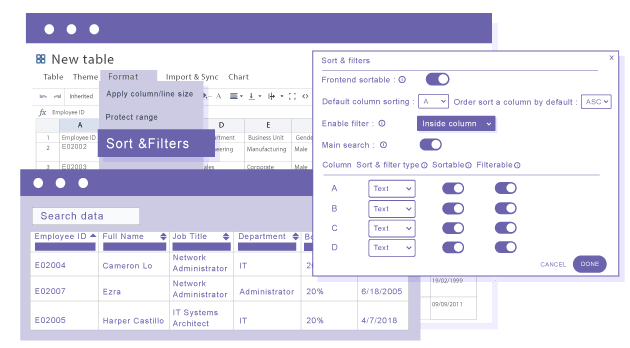 Apply a default data ordering to your tables