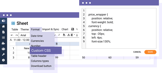 Apply custom CSS style to your WordPress tables