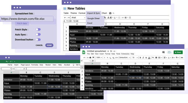 Google Sheets Import Export and synchronization