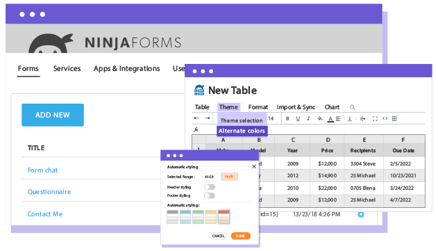 Gravity Forms HTML data table for a unique and flexible table design