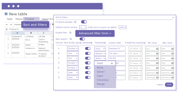 Apply a default data ordering to your tables