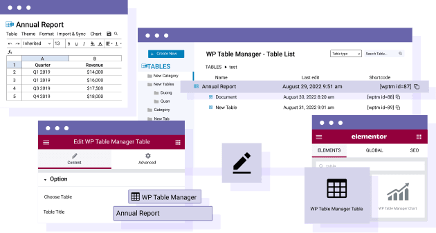 WP Table Manager as full table maker for Elementor