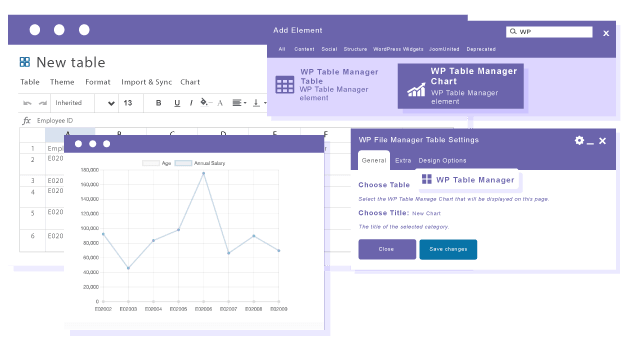 Insert a chart from table data in WPBakery