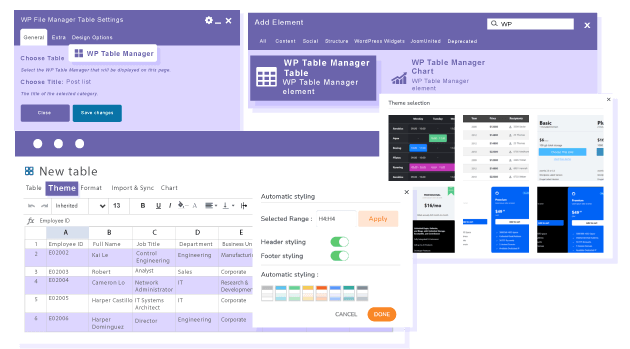 WP Table Manager as table maker for WPBakery