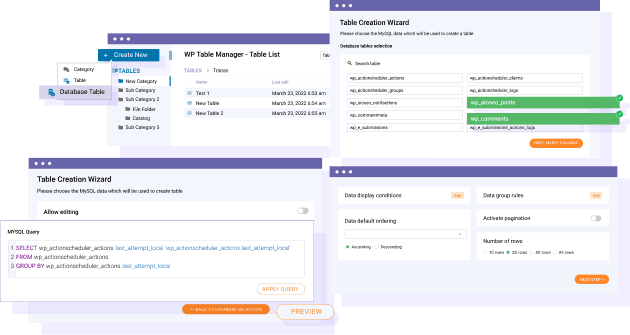 Run custom queries on database