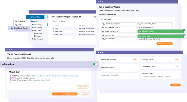 Make your WordPress database editable