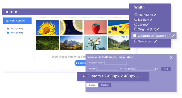 Image Smart Resizing and Custom Sizes