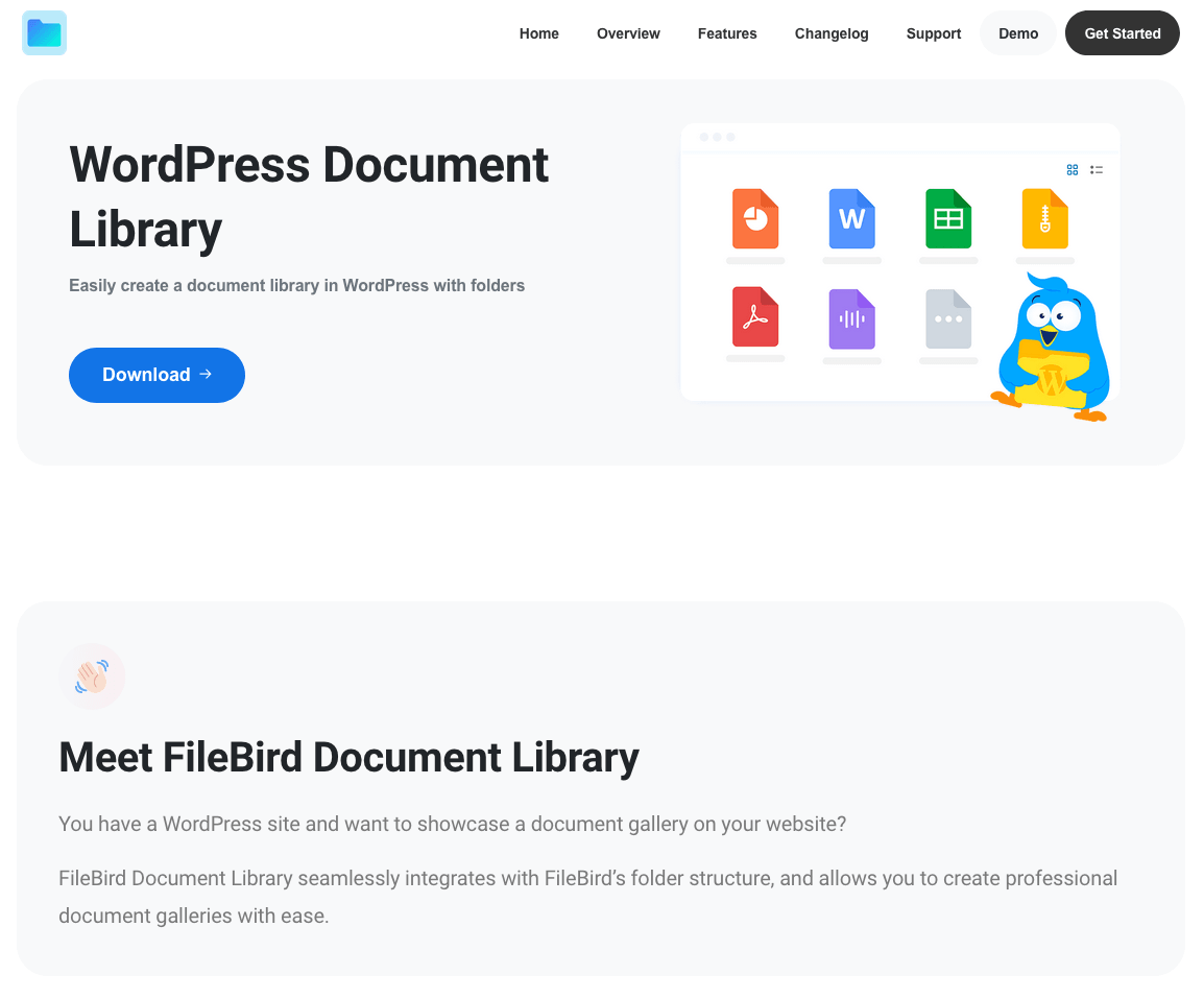 Bibliothèque de documents WordPress FileBird