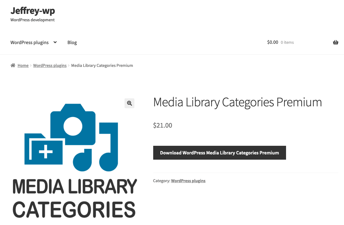 Kategorie biblioteki multimediów WordPress