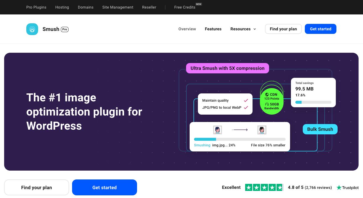 Plugin d&#39;optimisation d&#39;image Smush pour WordPress