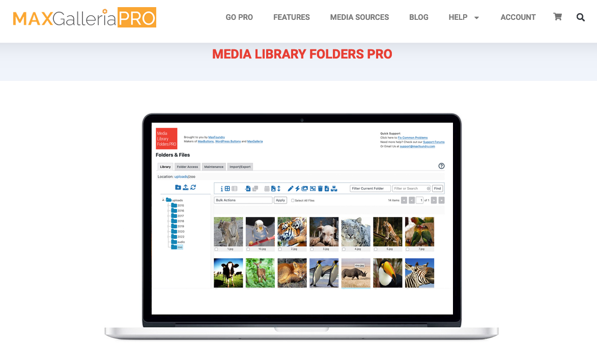 WordPress Media Library Folders