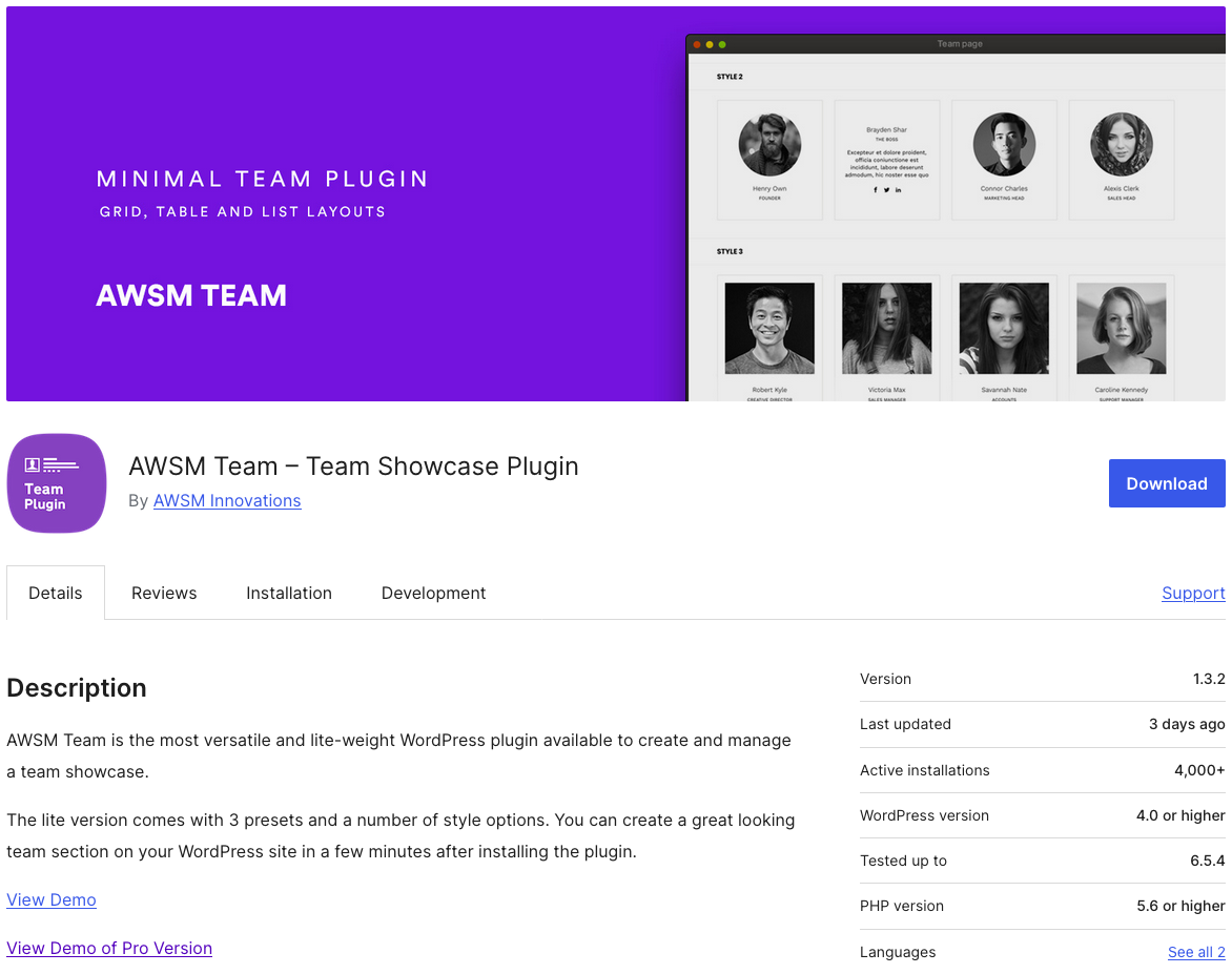 AWSM Team Showcase-plug-in