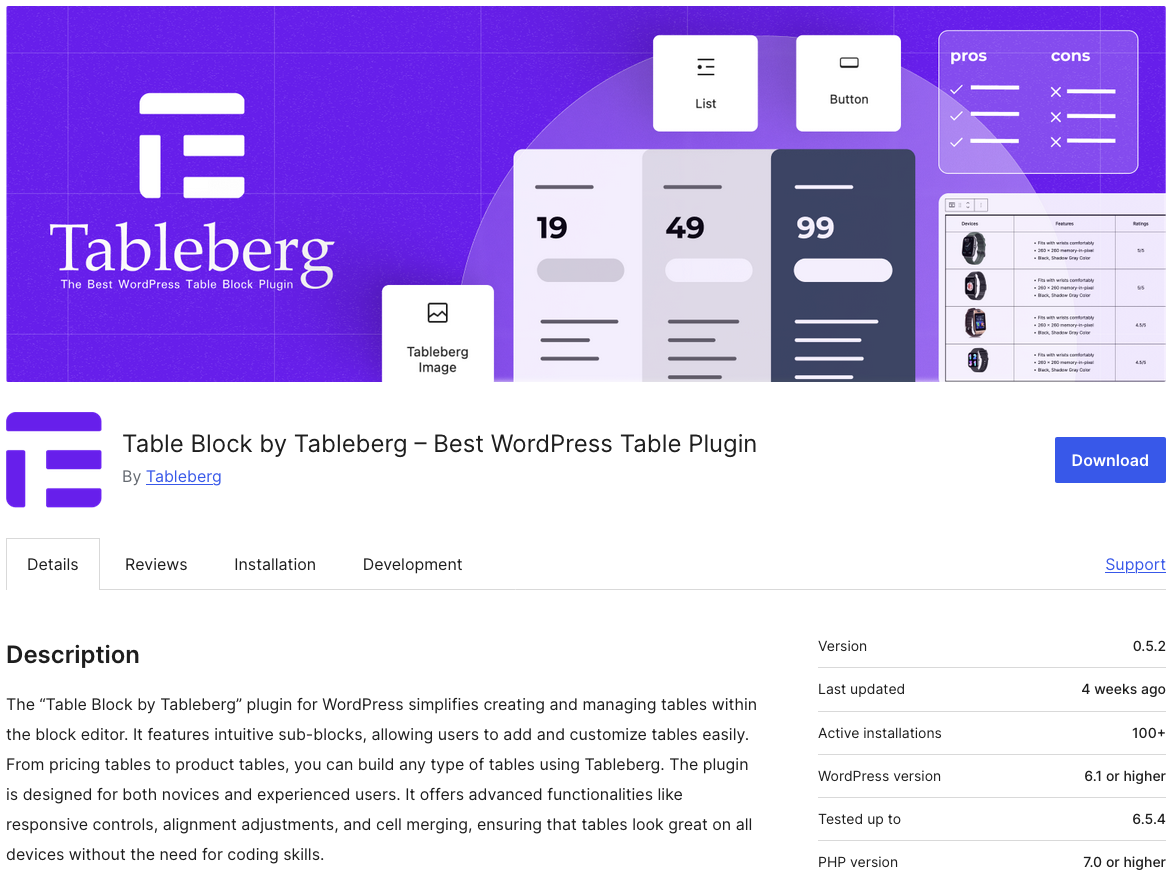 Tableberg Team Members Plugin