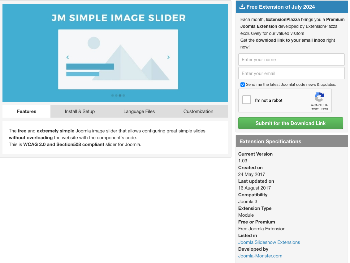 JM Simple Image Slider Joomla Extension