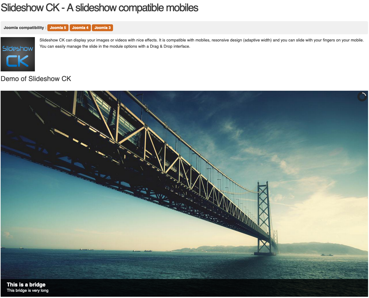 Slideshow CK Joomla Extension