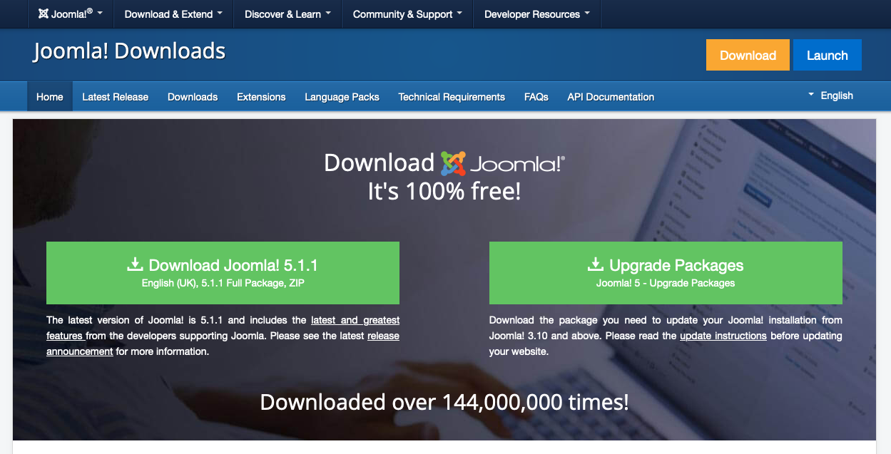 Joomla CMS ウェブサイト