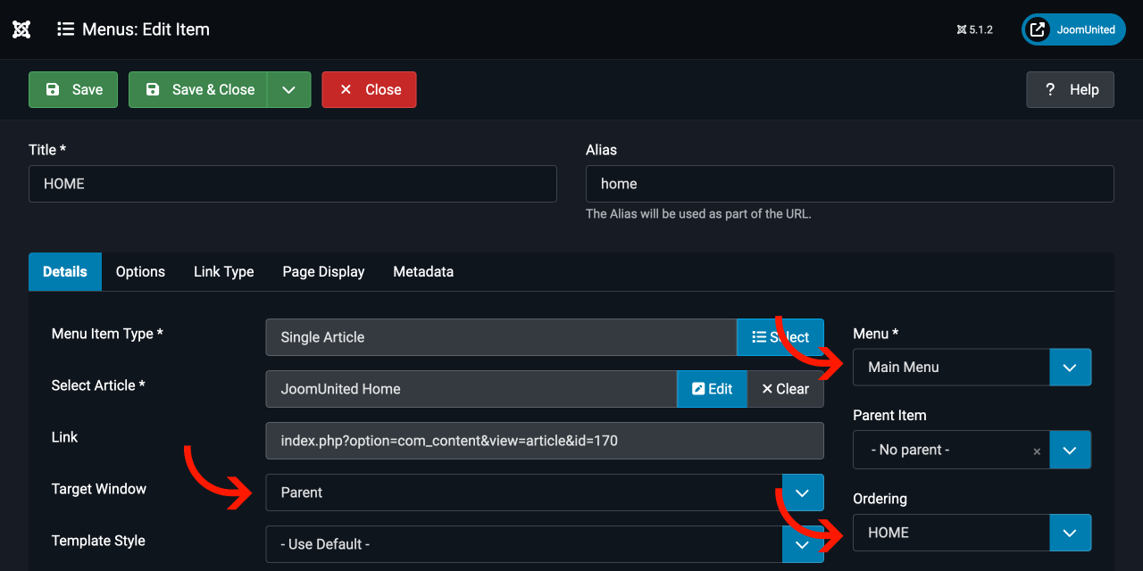 Создание и позиционирование меню в Joomla, чтобы избежать дублирования