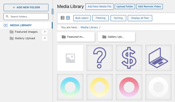 WP Media Folderを使用したメディアライブラリ