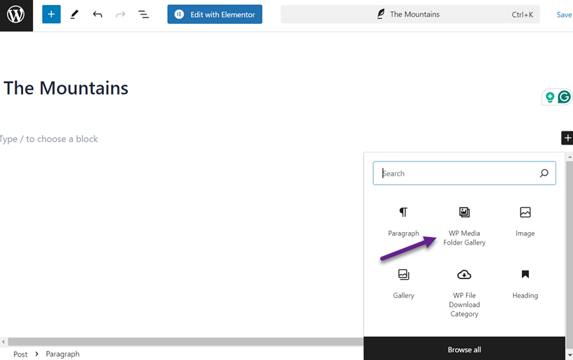 เพิ่มบล็อก - วิธีเพิ่มคำบรรยายภาพ WordPress