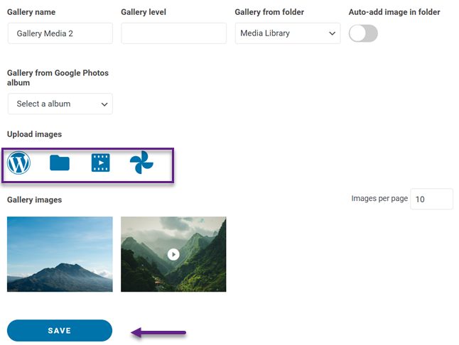 Upload Images - Create a Photo Gallery with Albums in WordPress