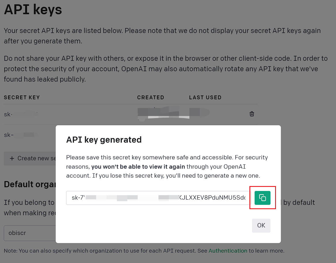 API Key Created - How to Add ChatGPT to WordPress (Step-by-step)