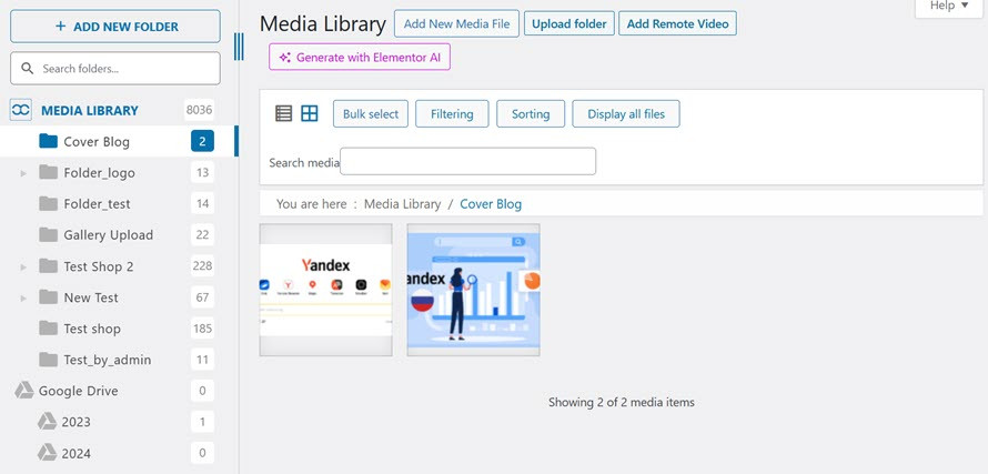 Success Upload File - How to Create Folders in WordPress Media Library