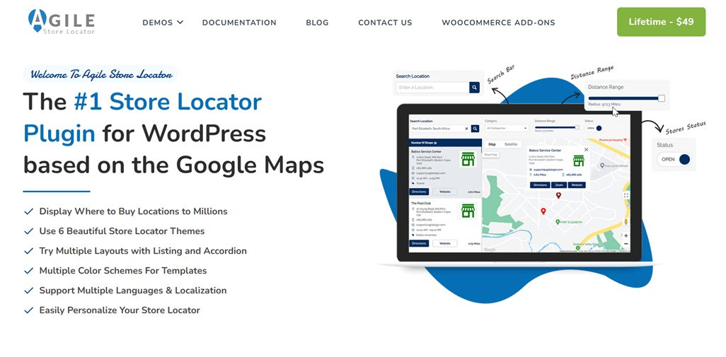 Locator Agile Store - найкращі плагіни локатора магазину для WordPress