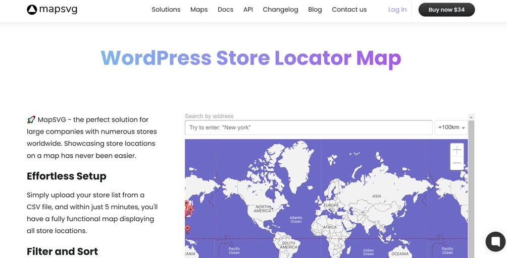 MAPSVG - найкращі плагіни локатора магазину для WordPress
