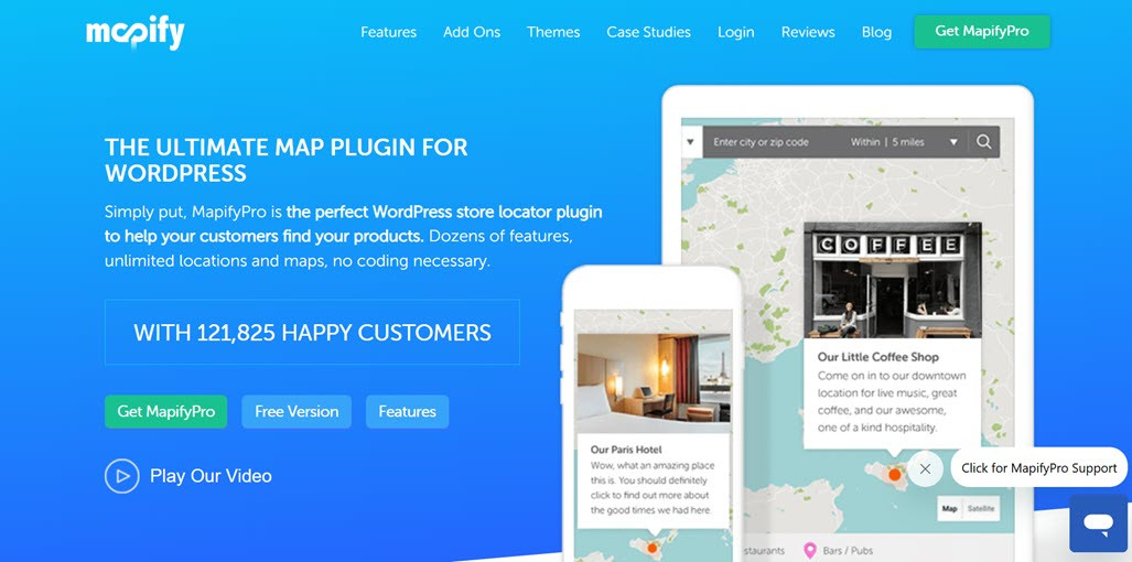 Mapify Pro - найкращі плагіни локатора магазину для WordPress