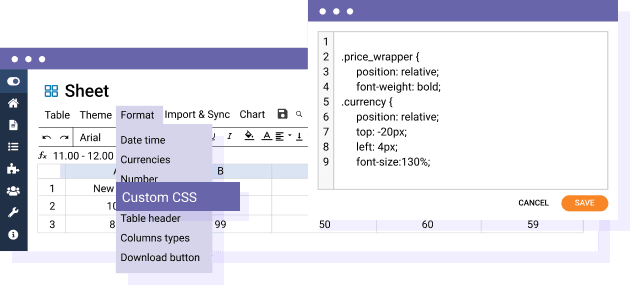 Apply custom CSS style to your WordPress tables