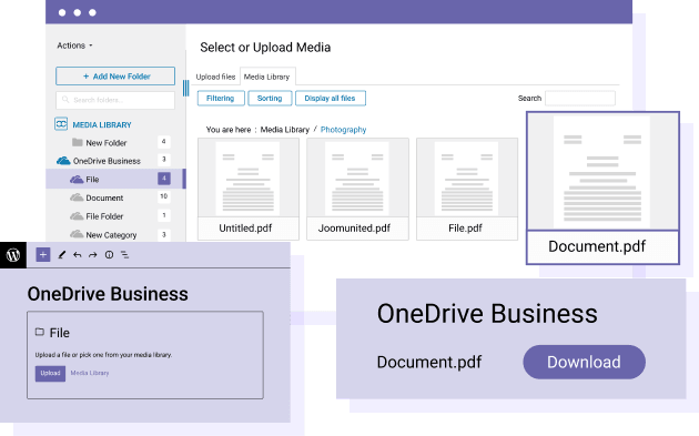 OneDrive Business PDF Osadź w treści WordPress