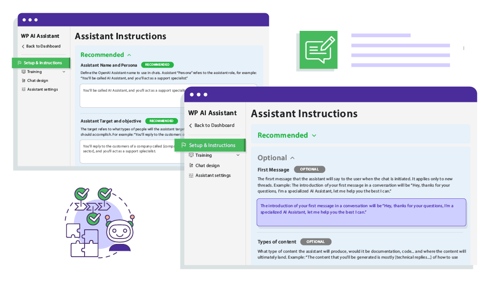 Dê instruções detalhadas ao seu assistente