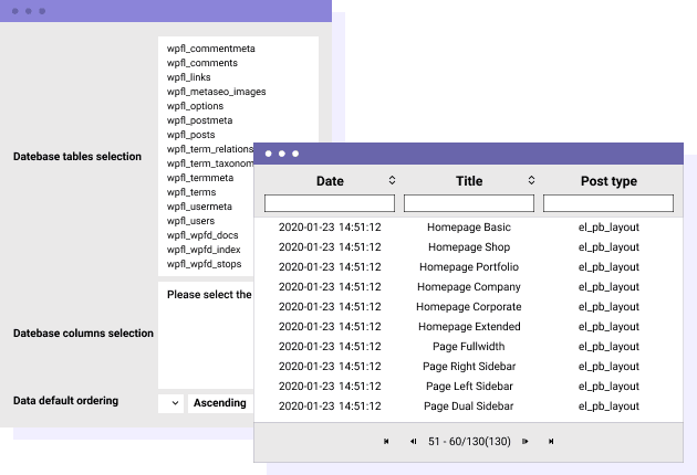 Tables Joomla de la base de données