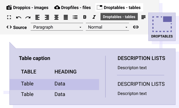 Tabella compatibile con l&#39;estensione Joomla